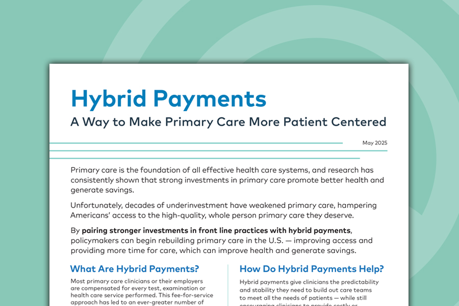 Hybrid Payments: A Way to Make Primary Care More Patient-Centered
